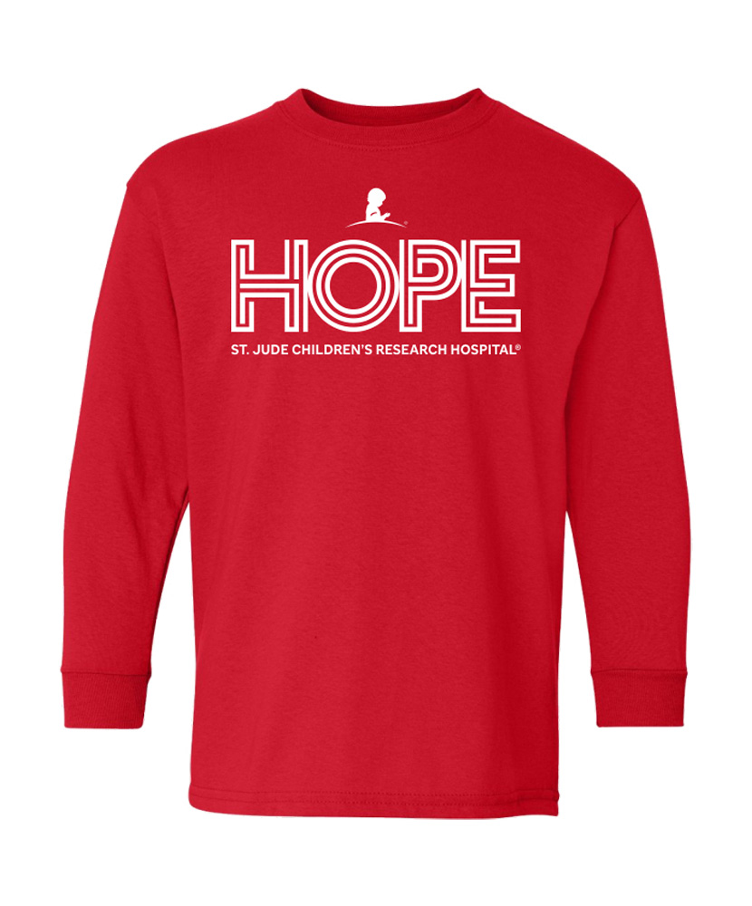 Primary image St. Jude HOPE Youth Long Sleeve Tee or Coverall - Red